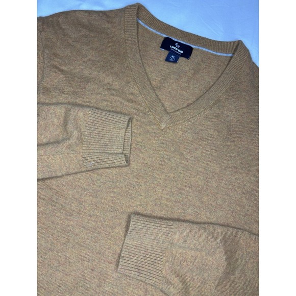 Lands' End Other - LANDS END 100% Cashmere Sweater Mens Large 42-44 Long Sleeve V-Neck Yellow Brown